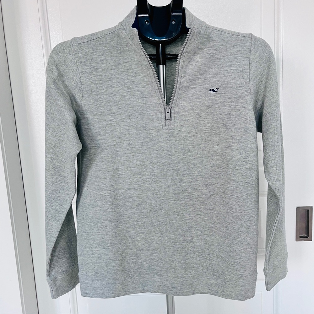 NWT Vineyard Vines Boys Light Grey Quarter Zip